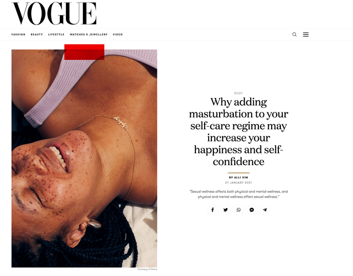 Vogue: Why adding masturbation to your self-care regime may increase your happiness and self-confidence